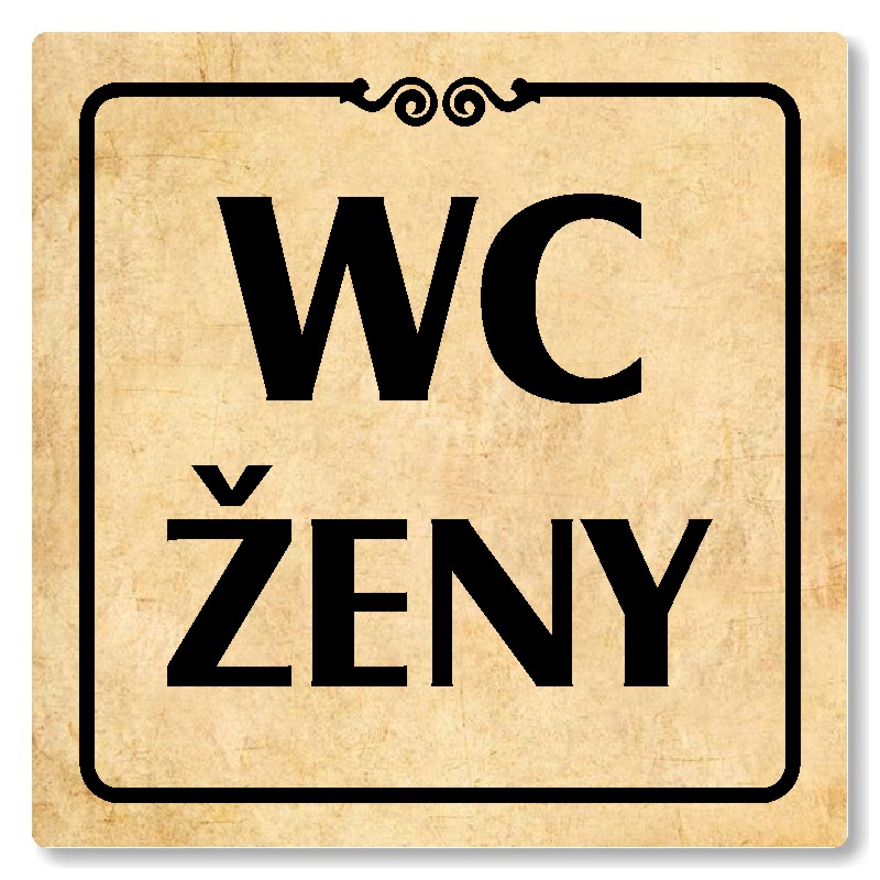 WC ženy, 118x118mm, pergamen, Texas
